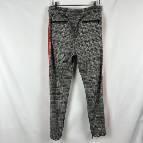 David Lerner Slim Track Jogger Pants with Vegan Details Plaid Black/White Size S - Picture 9 of 12